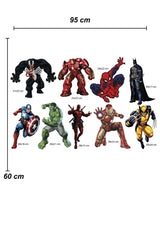 Marvel Avengers Hulk Ironman Batman Wolverine Venom Captain America Spider-Man Wall Sticker Set - Swordslife