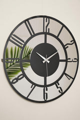 Muyika Bunnela Mirrored Metal Black Wall Clock 50x50cm Silent Mechanism Amd-50 - Swordslife