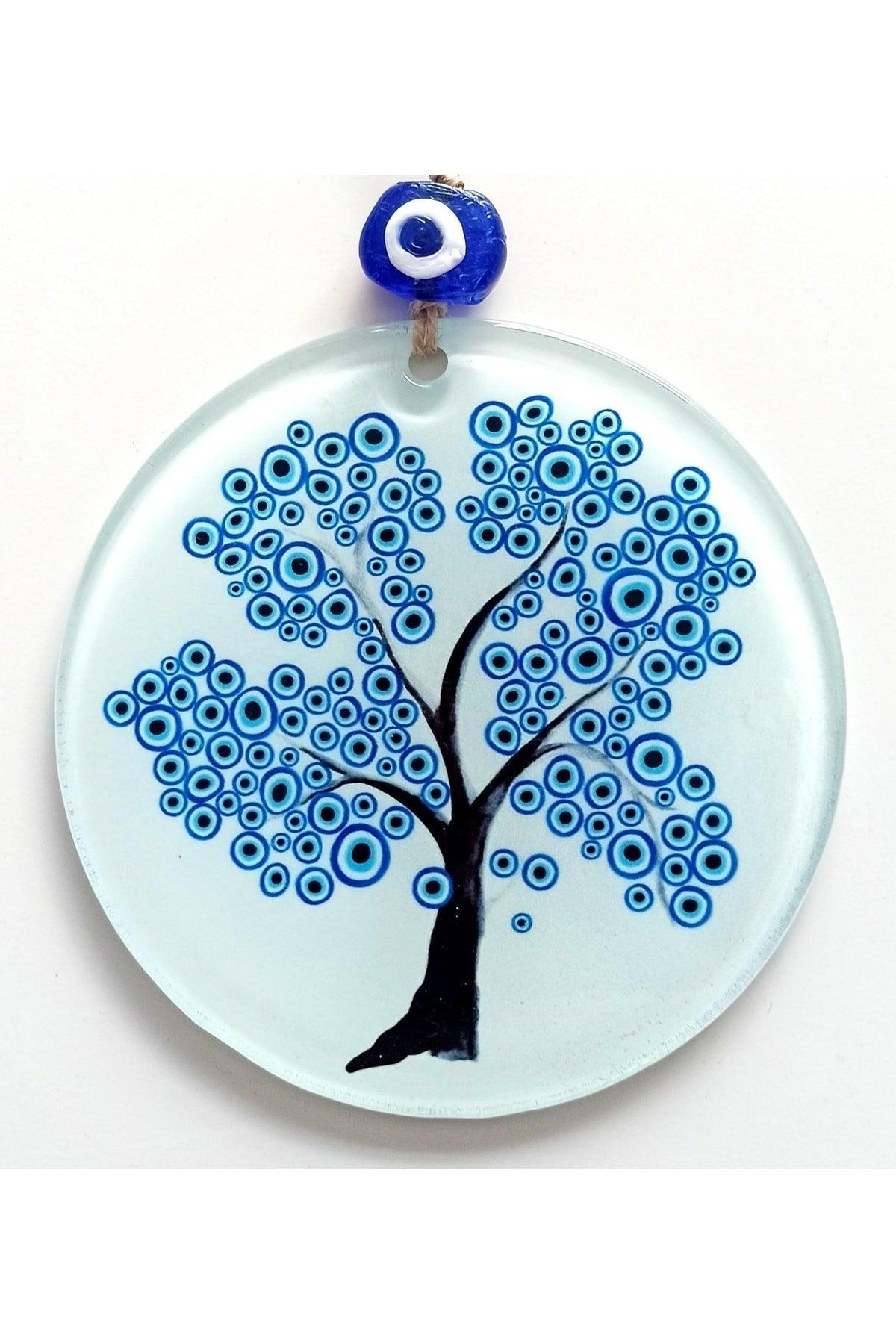 Evil Eye Tree Fusion Glass Evil Eye Beads Wall Decor - Swordslife