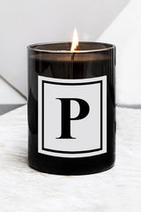 Letter P Large Size Black Glass Candle - Swordslife
