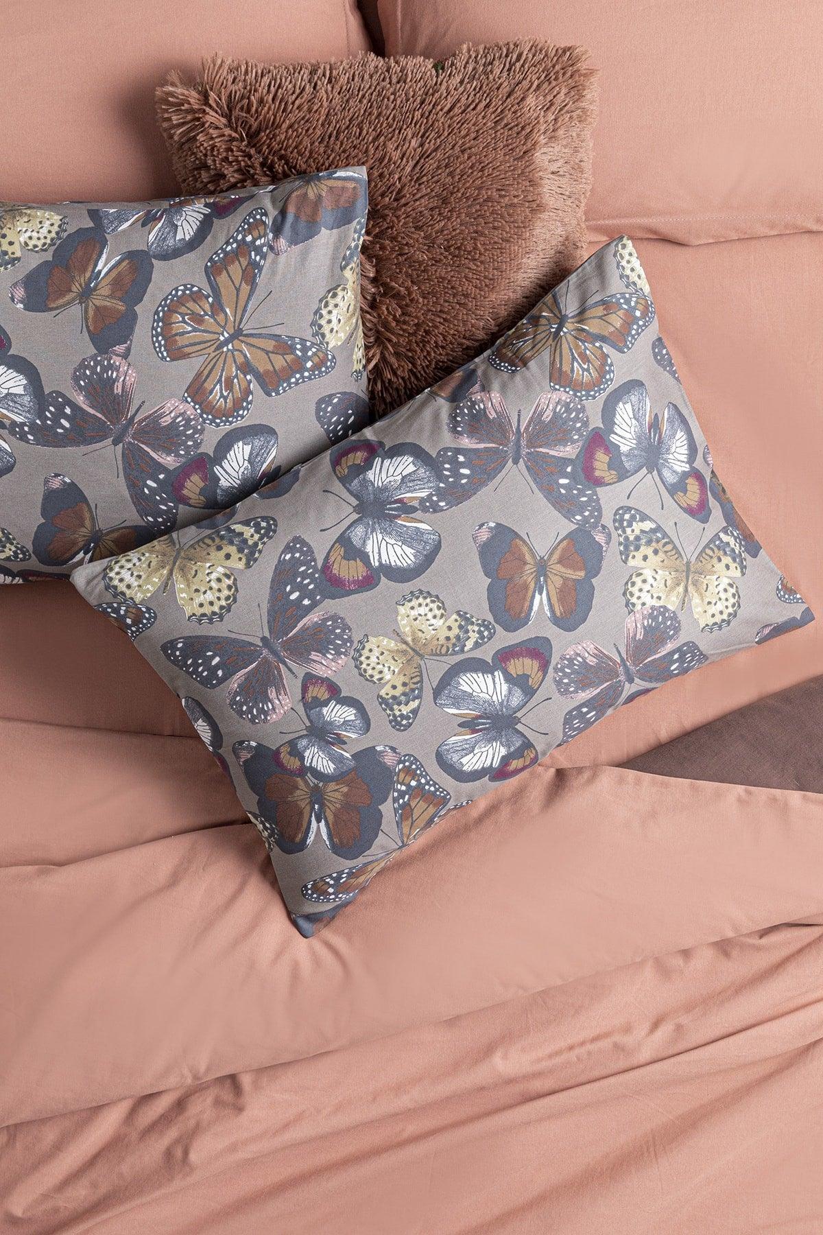 Papilions Cotton 2-Pack Pillowcase 50x70 Cm Brown - Swordslife