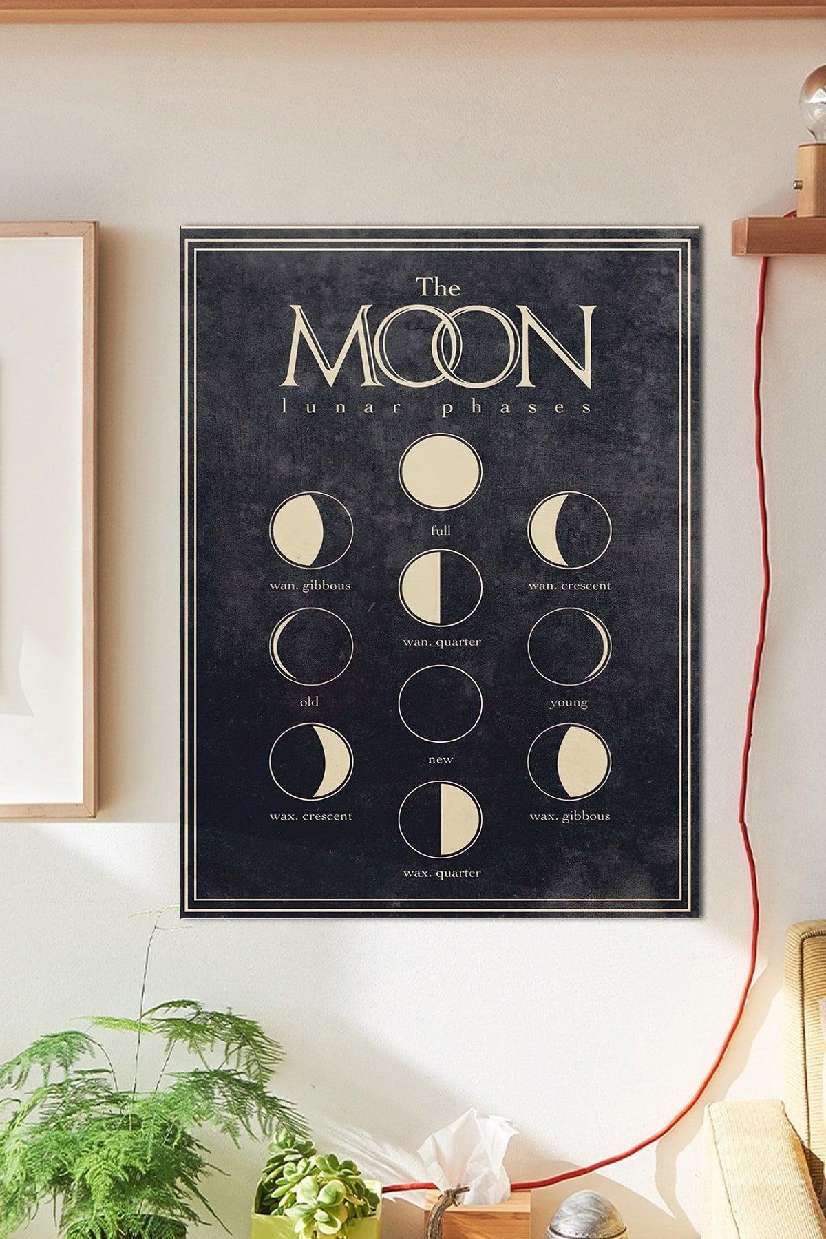 Black The Moon Wall Poster Large 45x30 Cm - Swordslife