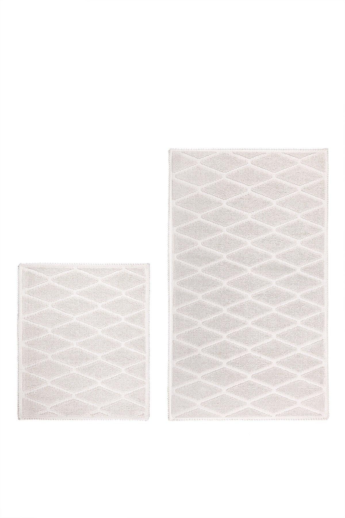 Triangle Natural Cotton 2 Piece Bathroom Rug Set